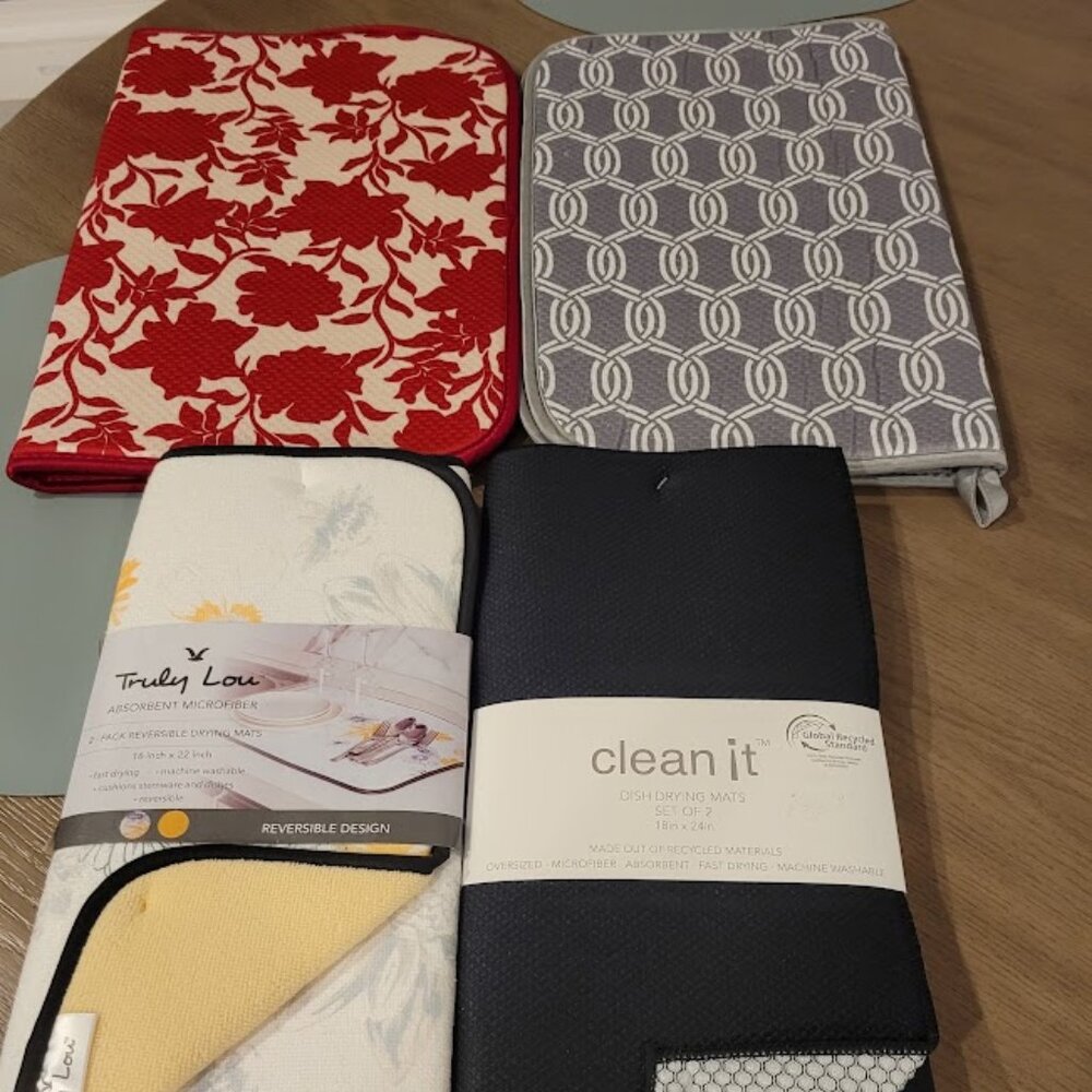 Set of 6 Absorbent Drying Mats – Mixed Sizes & Brands!